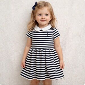 Ralph Lauren Kids Navy/White Striped Dress 18 months Nautical Sailor Girl Preppy
